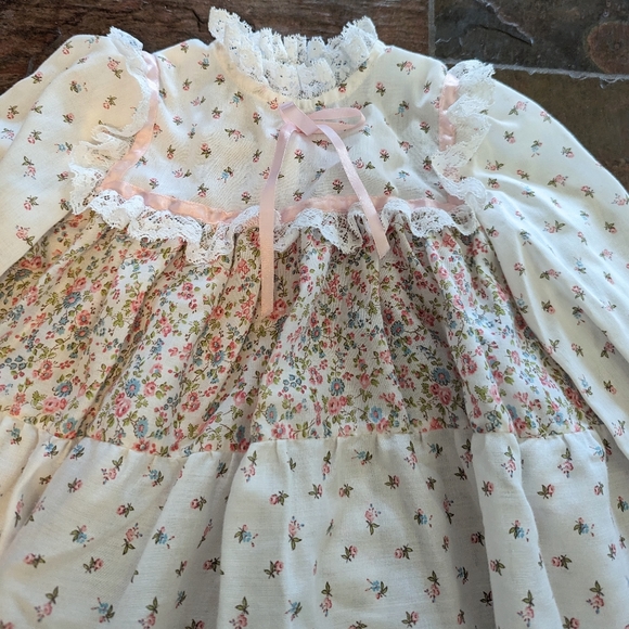 1980's CALICO TODDLER DRESS 80's vintage 3 - Picture 2 of 6